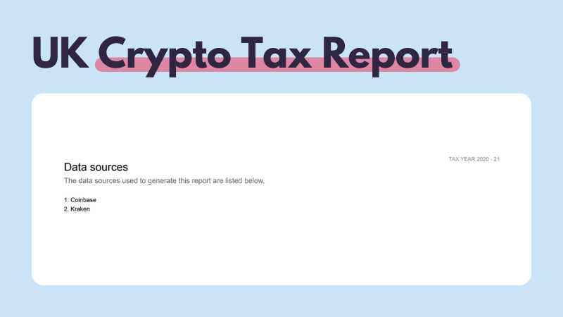 UK crypto tax report data sources