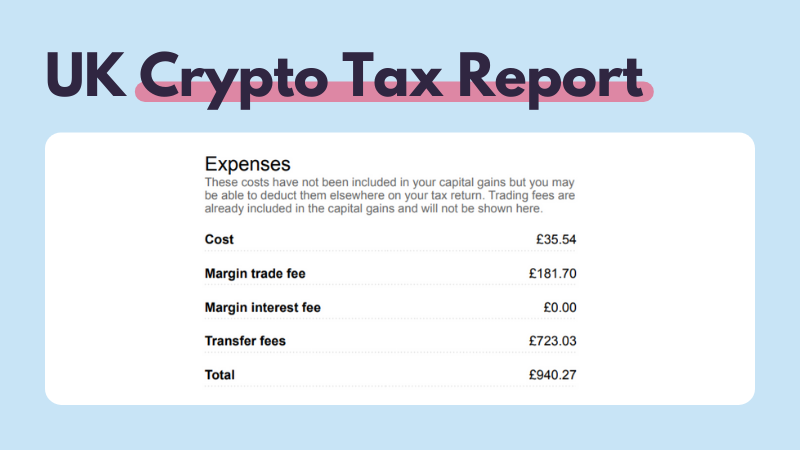 UK crypto tax report expenses