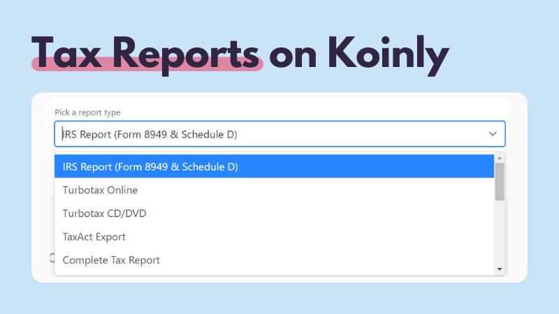US Tax Reports on Koinly