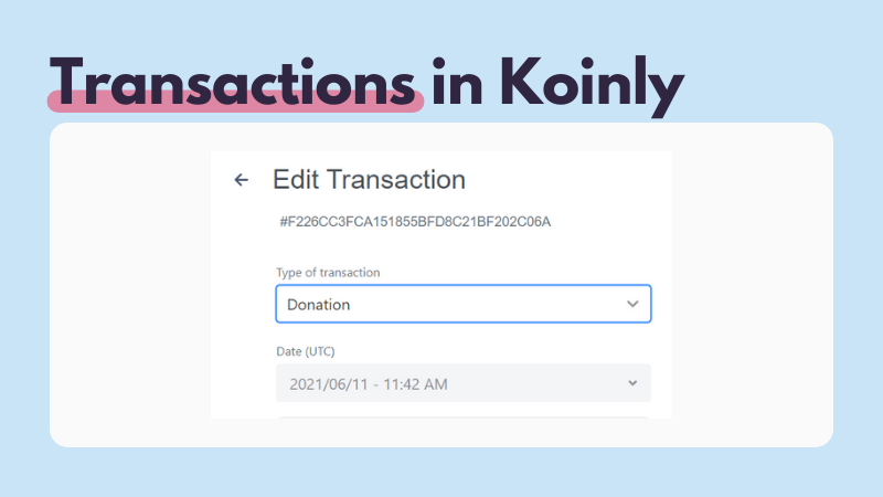 Donation setting in Koinly