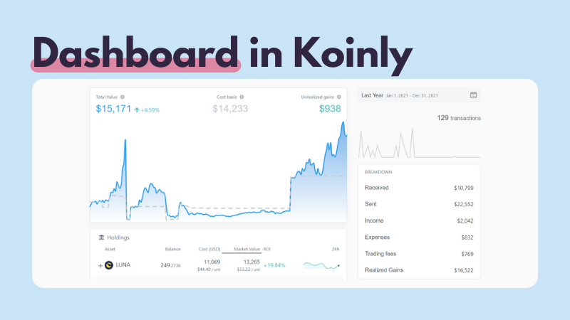Koinly Dashboard Example